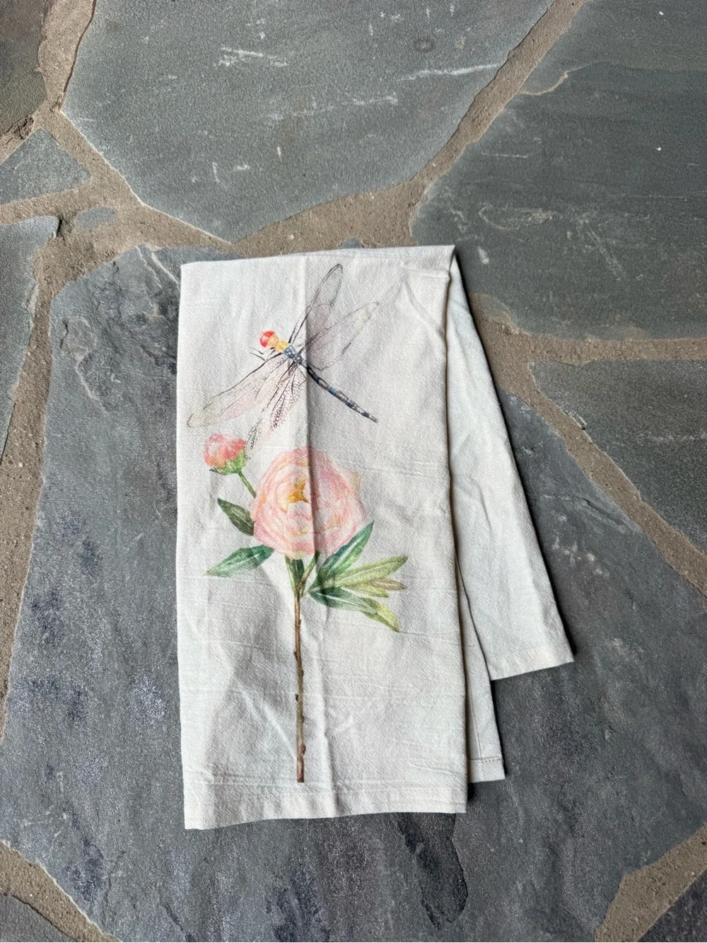 New🌟Terrain-DRAGONFLY AND PEONY TEA TOWEL